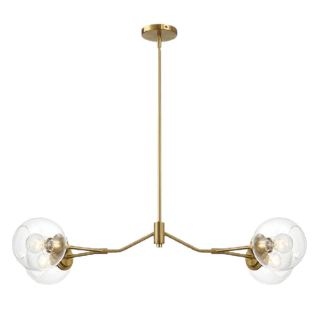 Jewel - 4 Lights Chandelier Ceiling Hanging Light Fixture - Clear / Gold - view 6