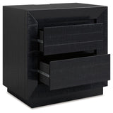 Londer - Black - Two Drawer Night Stand by Millennium® by Ashley | Bel Furniture