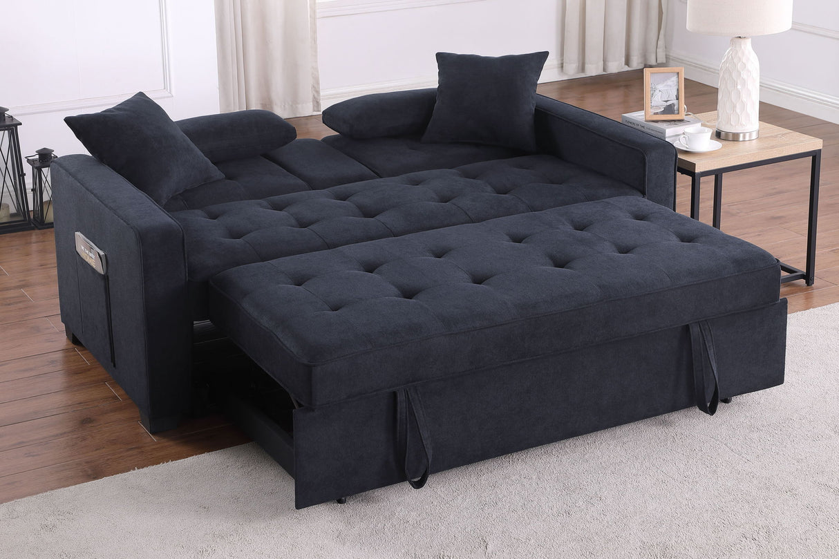 Cody II - 69.5"W Woven Fabric Convertible Sleeper Loveseat with Cup Holder by Lilola Home | Bel Furniture