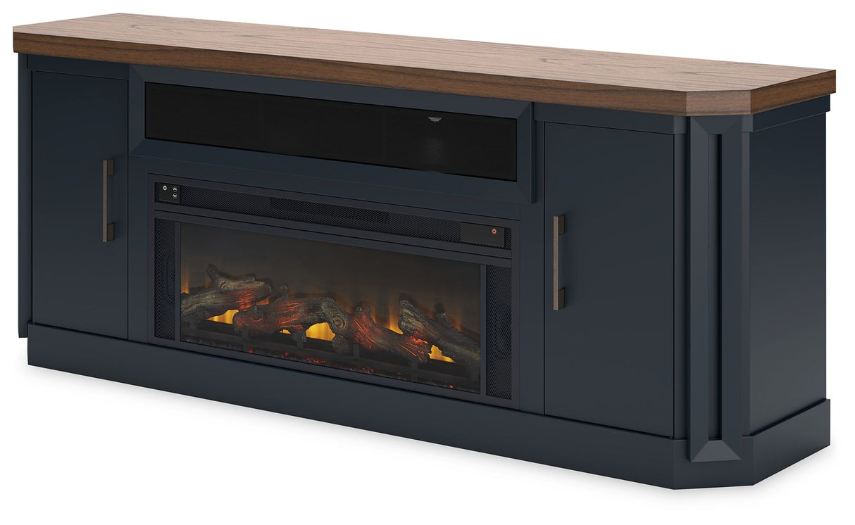 Landocken - Two-tone - 83" TV Stand With Electric Fireplace by Signature Design by Ashley® | Bel Furniture