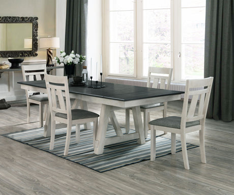 Maribelle - Dining Room Set White 5 Pc. Table, 4 Chairs by Crown Mark | Bel Furniture