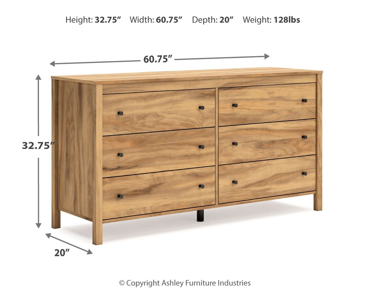 Bermacy - Light Brown - Six Drawer Dresser by Signature Design by Ashley® | Bel Furniture