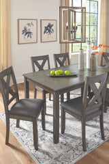 Caitbrook - Gray - RECT DRM Table Set (Set of 7) by Signature Design by Ashley® | Bel Furniture