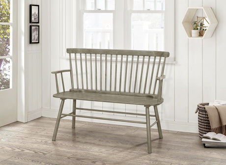 Jerimiah - Spindleback Bench Gray by Crown Mark | Bel Furniture