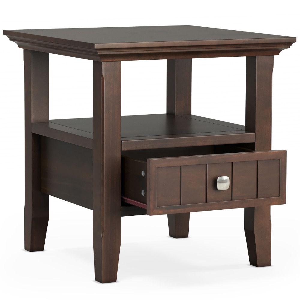 Acadian - End Table With Drawer - Brown by Simpli-Home | Bel Furniture