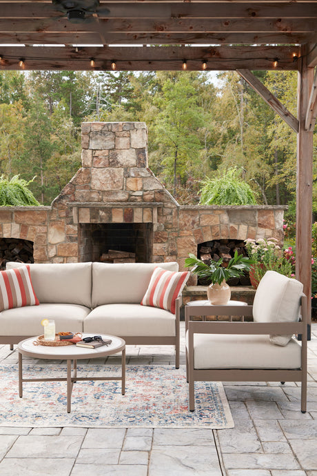 Bluff Trail - Loveseat, Lounge Chairs, Tables Set (Set of 5) - Beige - view 7