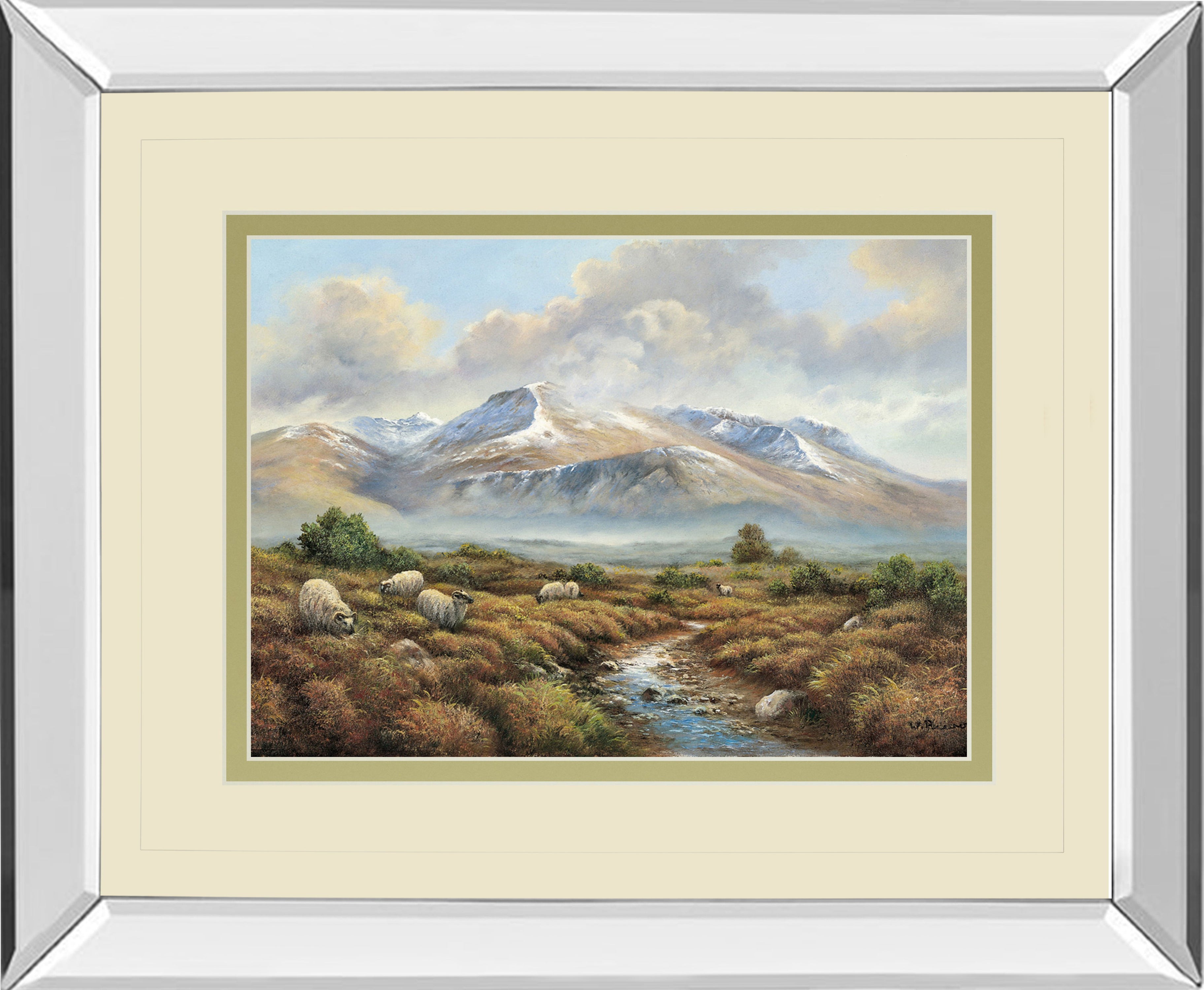 Ben Nevis By Wendy Reeves - Mirror Framed Print Wall Art - Dark Brown