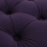 Dawn - Tufted Round Ottoman Nailhead Accents - Purple by Jennifer Taylor Home | Bel Furniture