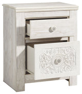 Paxberry - Whitewash - Two Drawer Night Stand by Signature Design by Ashley® | Bel Furniture