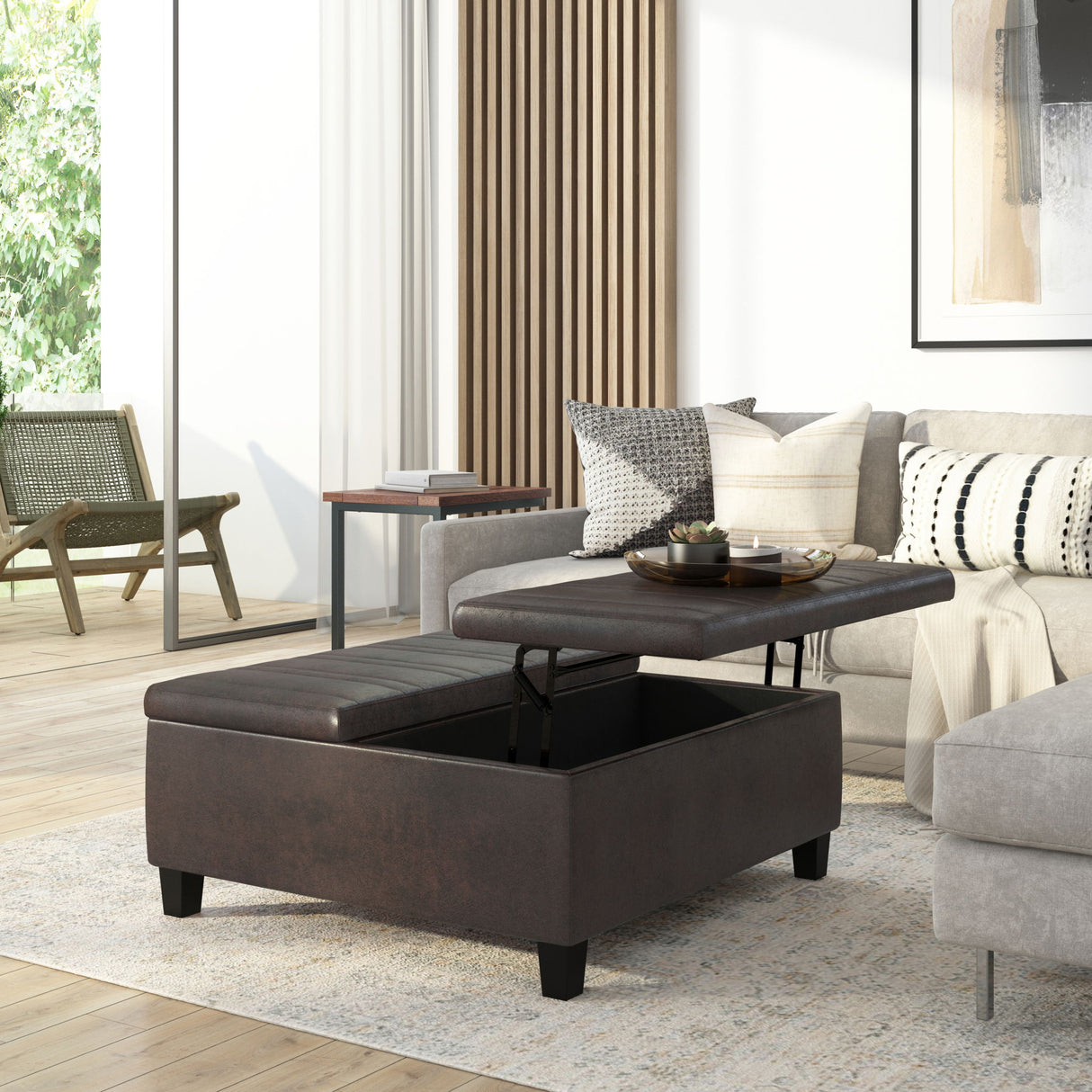 Ellis - Upholstered Coffee Table Storage Ottoman