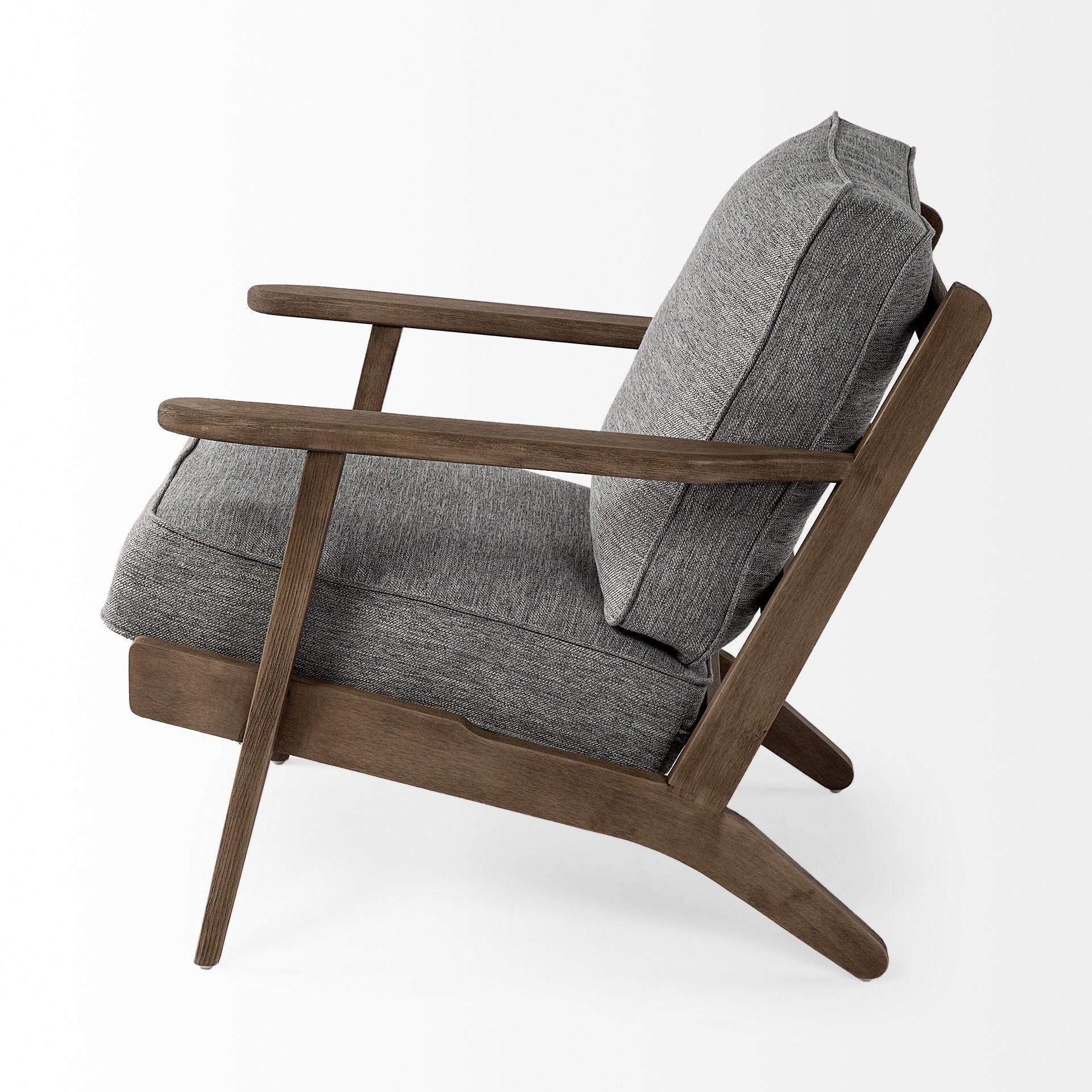 Fabric Arm Chair - Gray / Brown