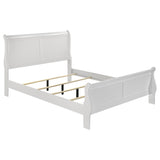 Louis Philippe - Panel Sleigh Bed White King by CoasterEveryday | Bel Furniture