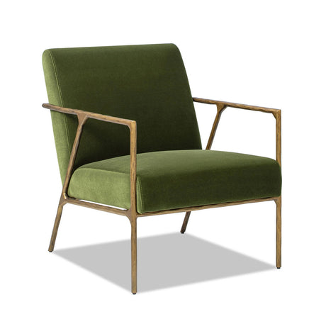 Aerin - Hammered Brass Upholstered Accent Arm Chair - view 13