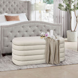 Fuji - Upholstered Oval Storage Bench by Jennifer Taylor Home | Bel Furniture