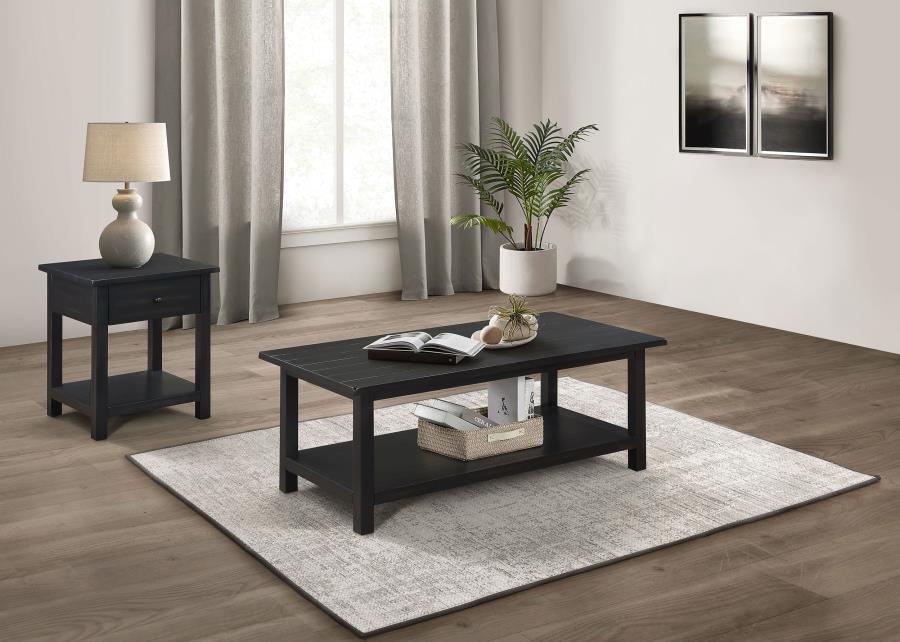 Payne - Coffee And 1-Drawer End Table Set Black 2 Pc. Coffee Table, End Table by Coaster Fine Furniture | Bel Furniture