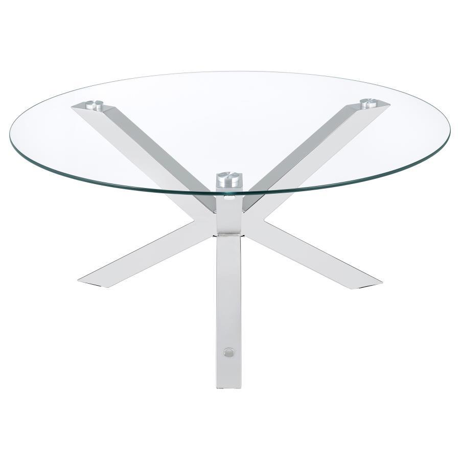 Kenzie - Round Tempered Glass Top Table by Coaster Fine Furniture | Bel Furniture