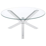 Kenzie - Round Tempered Glass Top Table by Coaster Fine Furniture | Bel Furniture