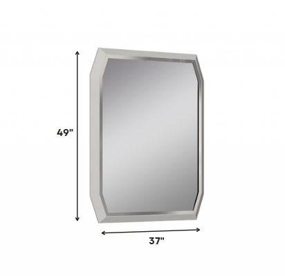 49" Abstract Glass Framed Accent Mirror - Taupe