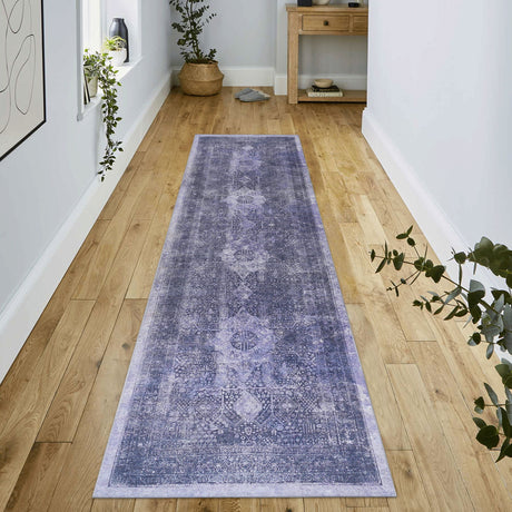 Maval - 2'6'' X 10' Washable Runner Rug - Anthracite by Naar Rug | Bel Furniture