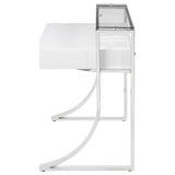 Gemma - 2-Drawer Writing Desk - White High Gloss by CoasterEssence | Bel Furniture