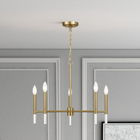 Courtyard - 5 Light Candle Chandelier - Clear / Gold - view 4