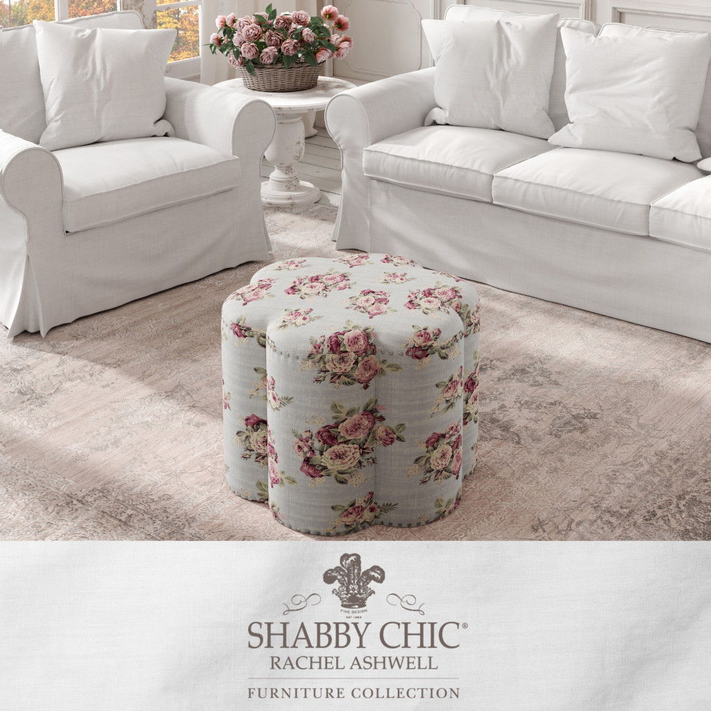 Specialty Linen Ottoman - Pink