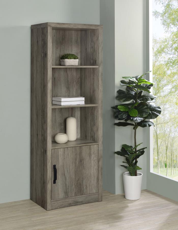 Burke - 3-Shelf Engineered Wood Media Tower - Gray Driftwood by Coaster Fine Furniture | Bel Furniture
