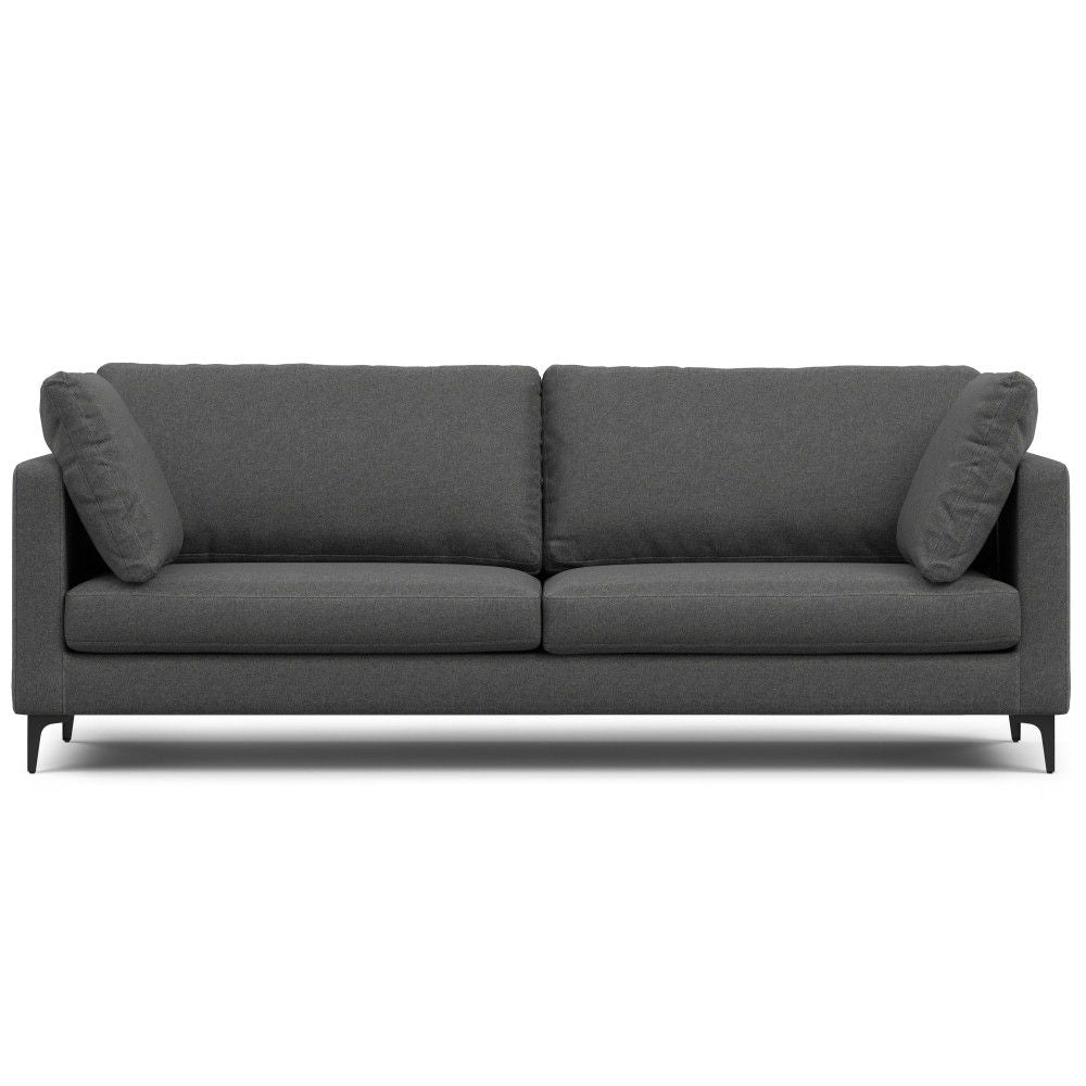 Ava - Mid Century Sofa, Upholstered Dark Gray 38"W x 90.6"D x 34"H by Simpli-Home | Bel Furniture