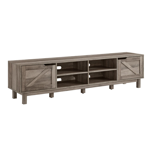 Rustic Barndoor Open-Storage TV Stand For TVs Up To 80" Dark Gray by Walker Edison | Bel Furniture