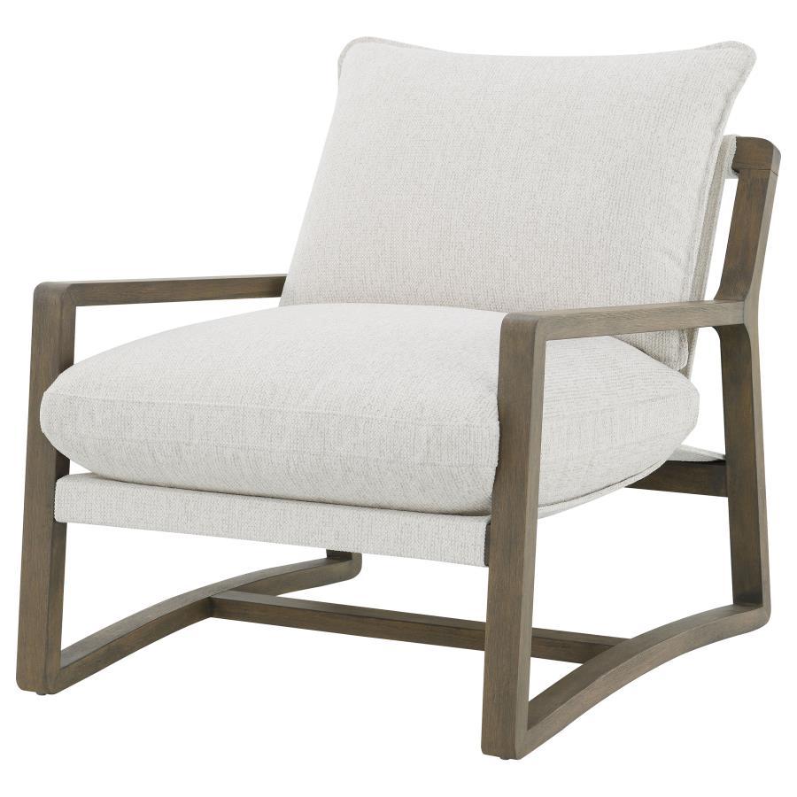 Geneva - Boucle Upholstered Wood Arm Accent Chair - Sand by Coaster Fine Furniture | Bel Furniture