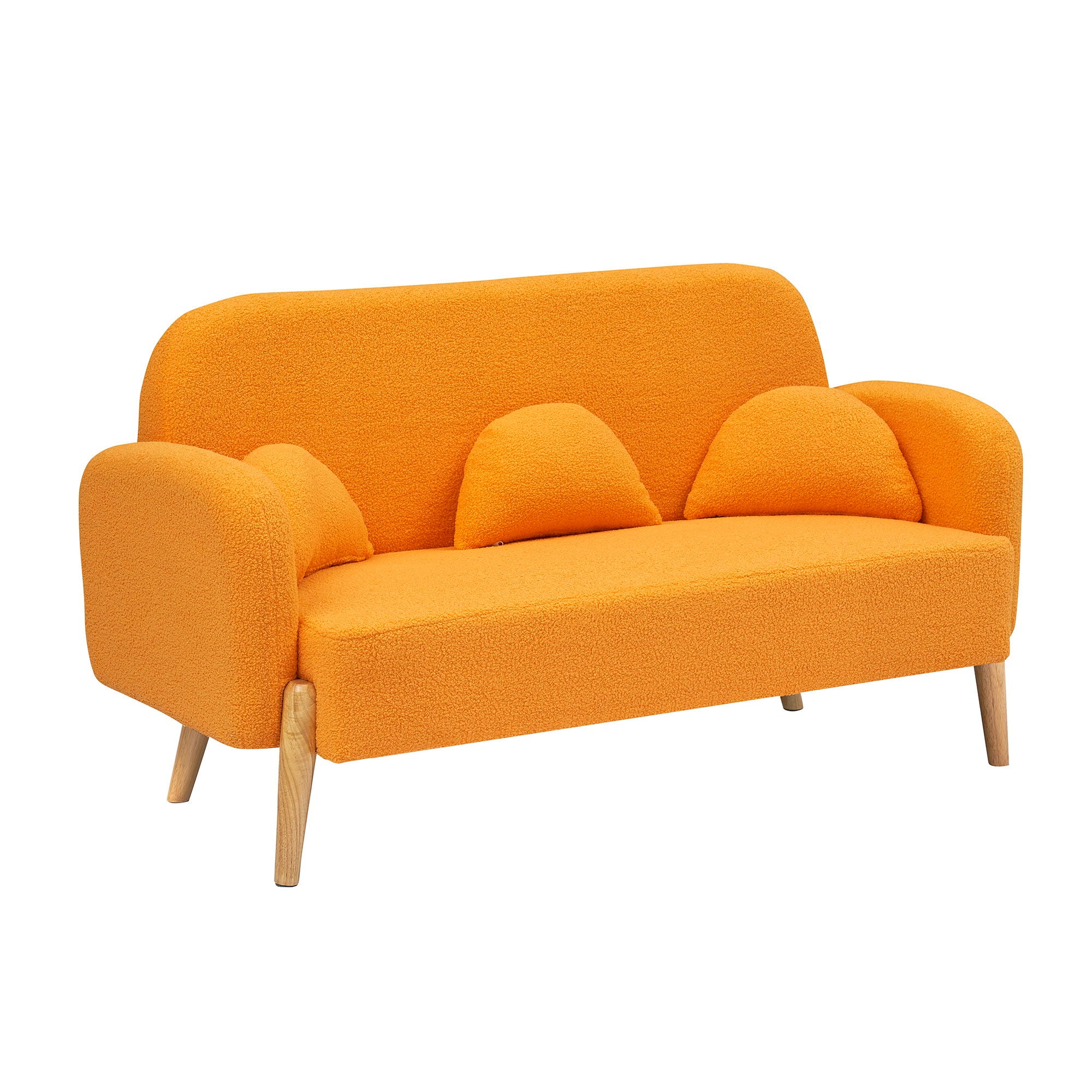 Teddy Velvet Two-Seater Sofa With Three Lumbar Pillows