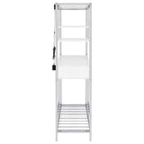 Figueroa - 5-Shelf Wine Storage Bar Cabinet - White High Gloss by Coaster Fine Furniture | Bel Furniture