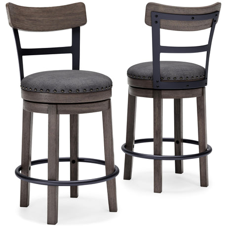Caitbrook - UPH Swivel Barstool - Gray - view 8