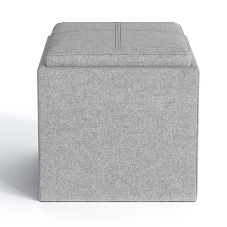 Rockwood - Upholstered Cube Storage Ottoman With Tray - view 7