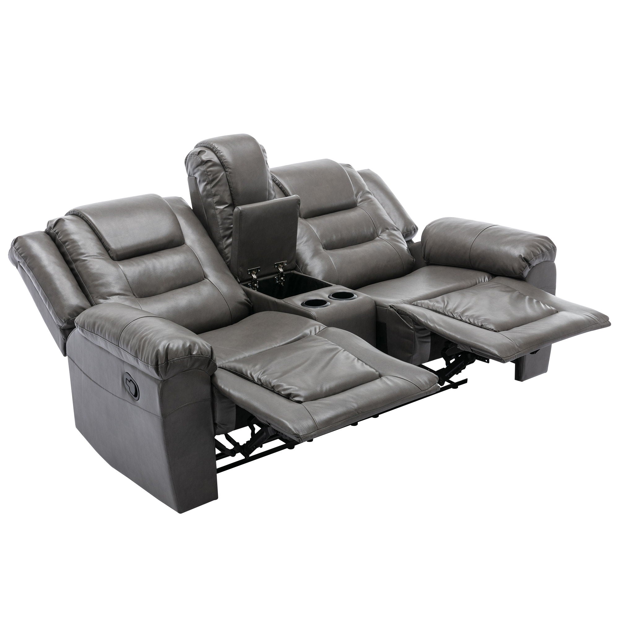 Home Theater Recliner Set Manual Recliner Chair With Wide Armrest, Two Built-In Cup Holders For Living Room