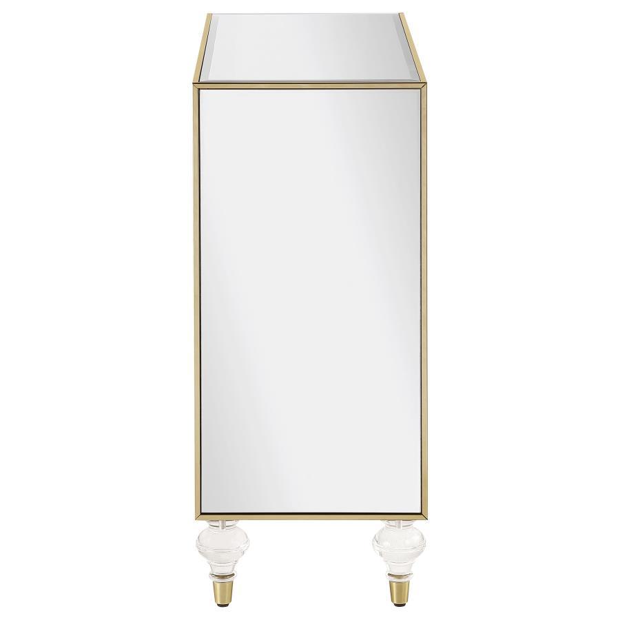 Lupin - 2-Door Mirrored Storage Accent Cabinet - Champagne