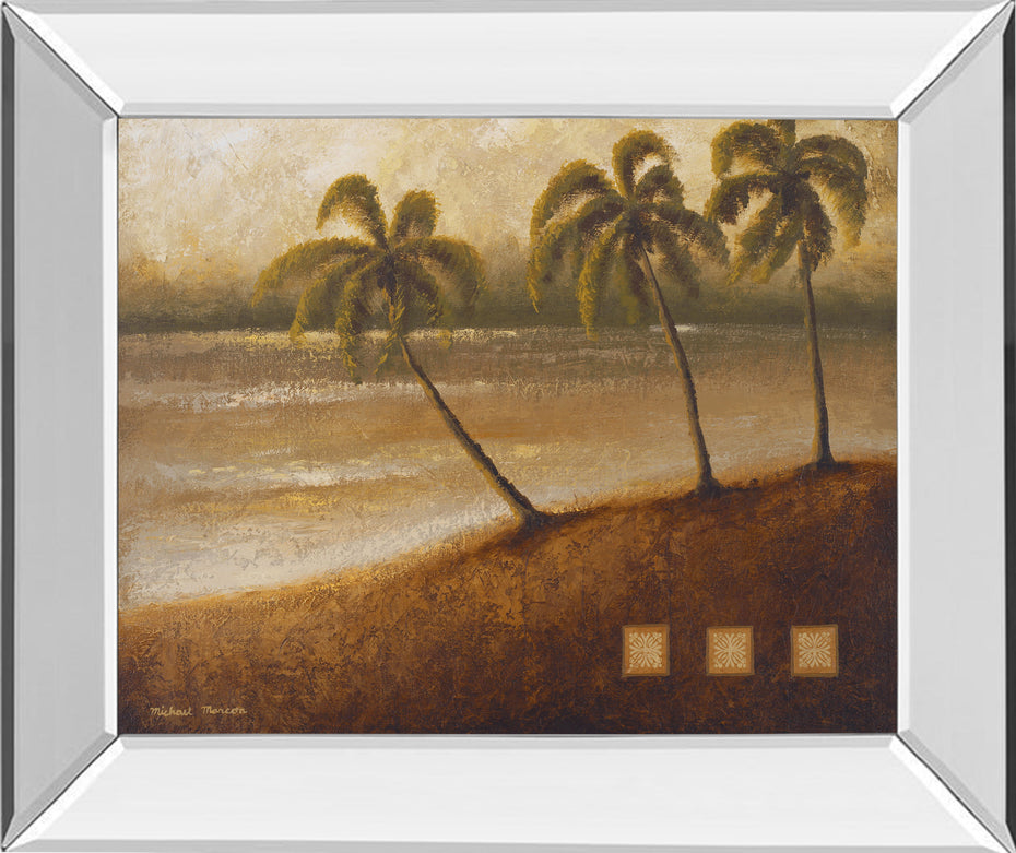 Tropical Escape Il By Michael Marcon - Mirror Framed Print Wall Art - Green