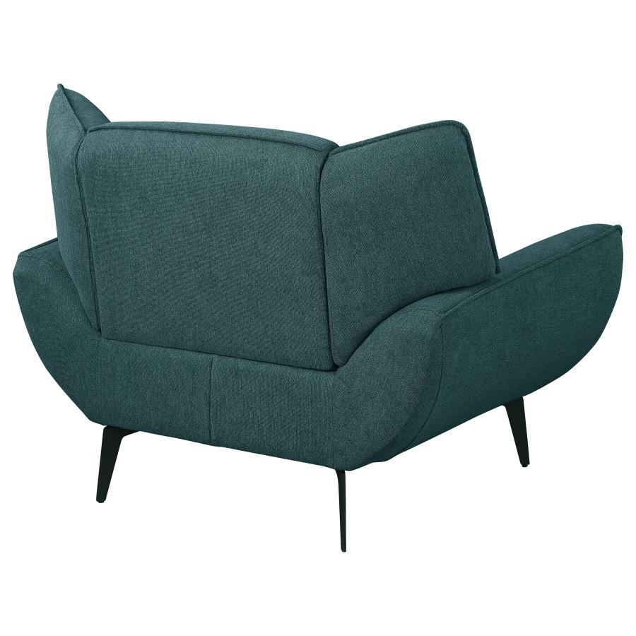 Acton - Upholstered Flared Arm Accent Chair - Teal Blue