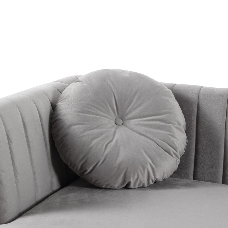 Chloe - Velvet Sectional Sofa Chaise With USB Charging Port