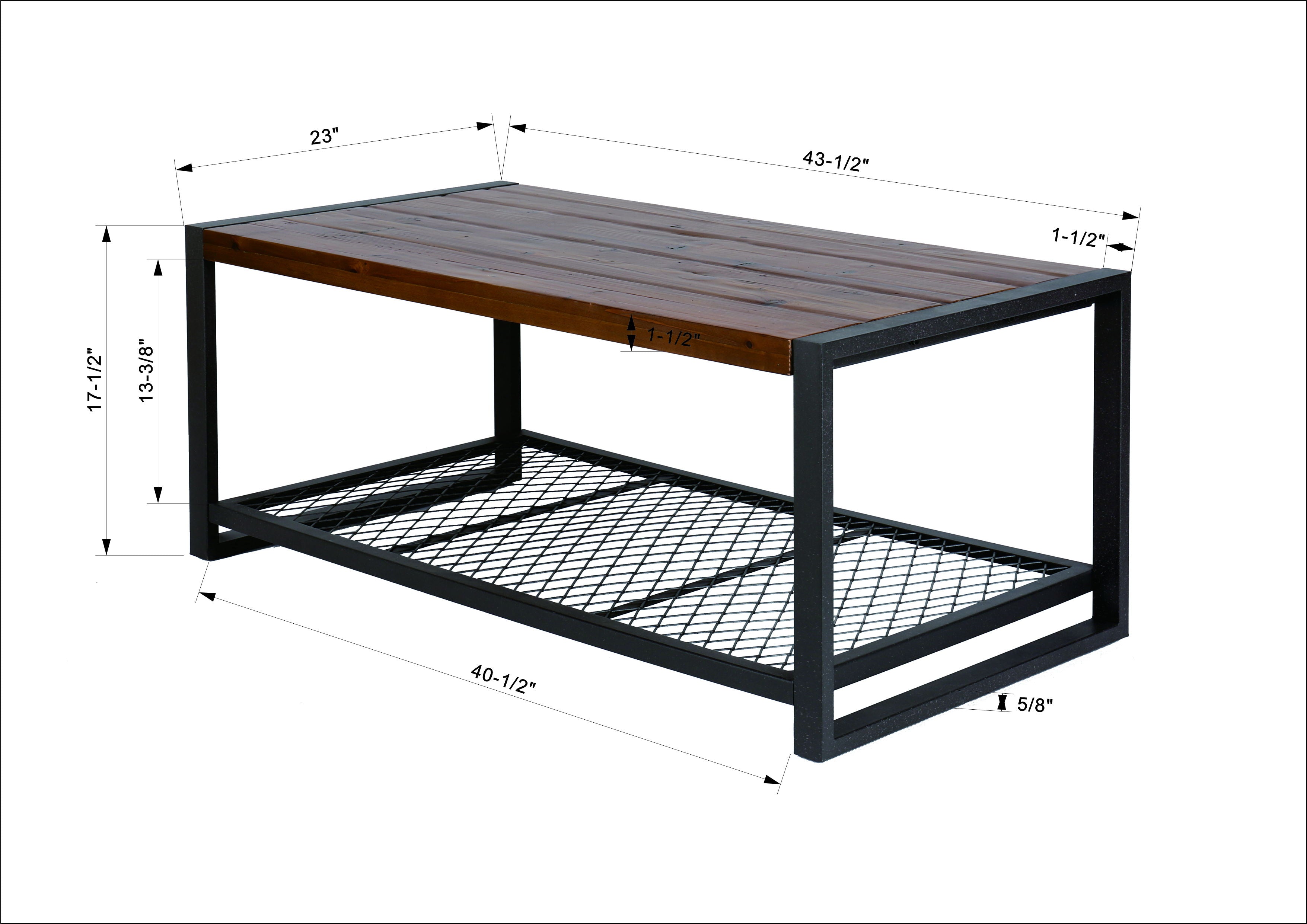 Console Coffee Table With Reclaimed Wood Finish, For Living Room - Natural