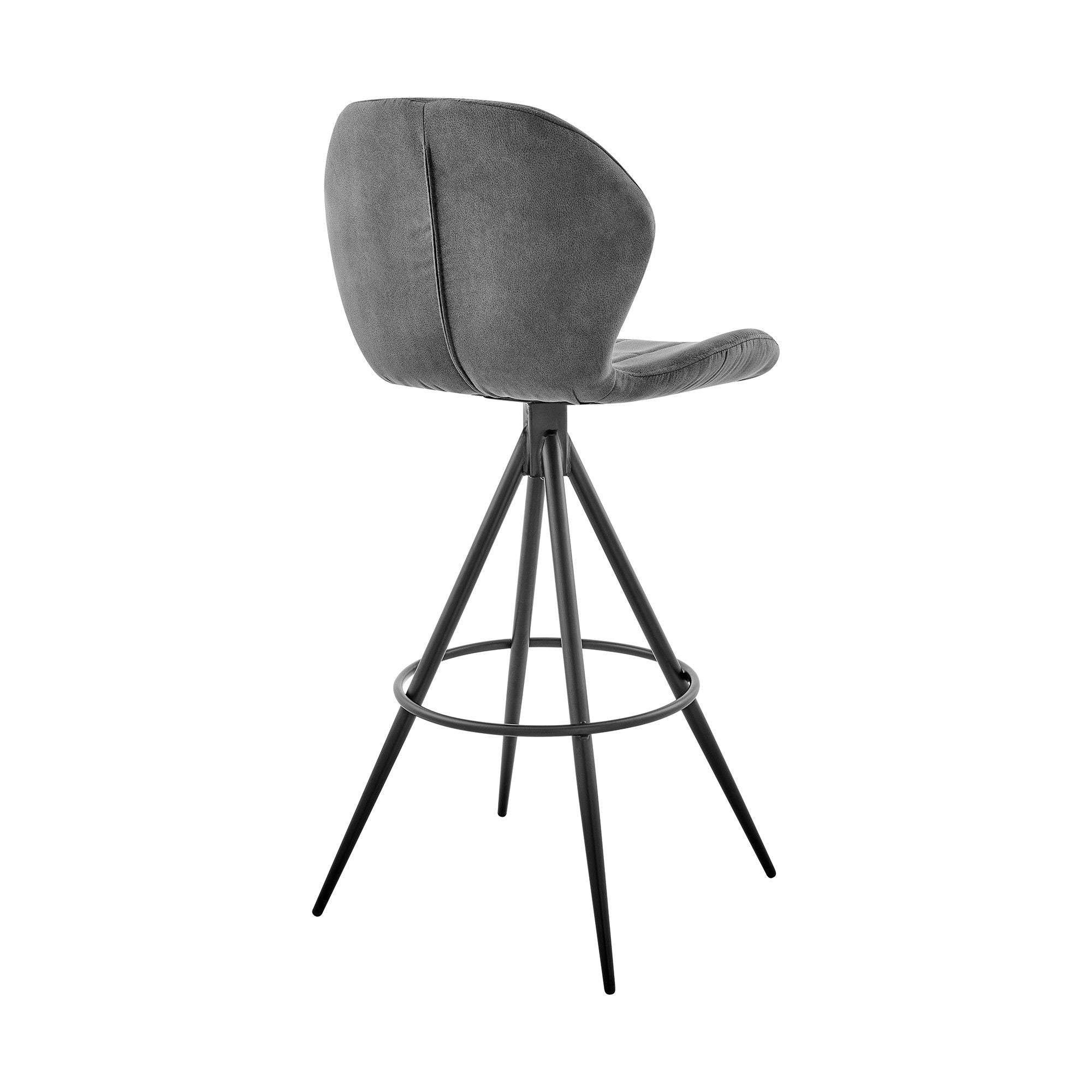 39" Iron Bar Height Bar Chair - Charcoal / Black