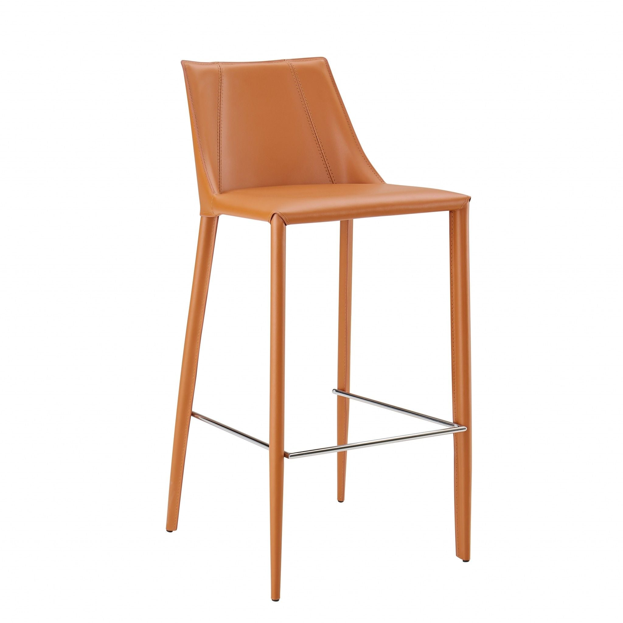 Steel Low Back Bar Height Bar Chair - Terra Cotta