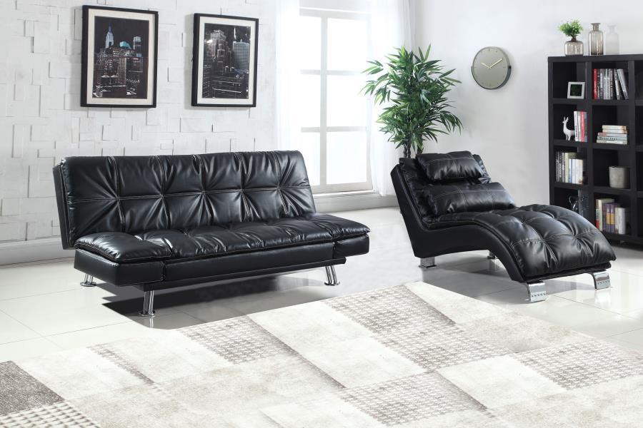 Dilleston - Faux Leather Upholstered Tufted Chaise