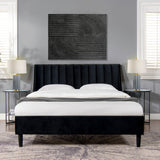 Aspen - Vertical Tufted Modern Headboard Platform Bed Set by Jennifer Taylor Home | Bel Furniture