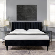 Aspen - Vertical Tufted Modern Headboard Platform Bed Set by Jennifer Taylor Home | Bel Furniture