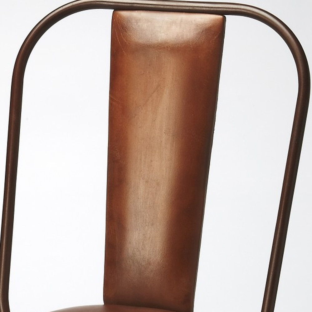 Faux Leather, Side Chair - Brown