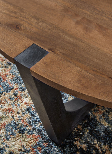 Hanneforth - Round Cocktail Table - Brown - view 6
