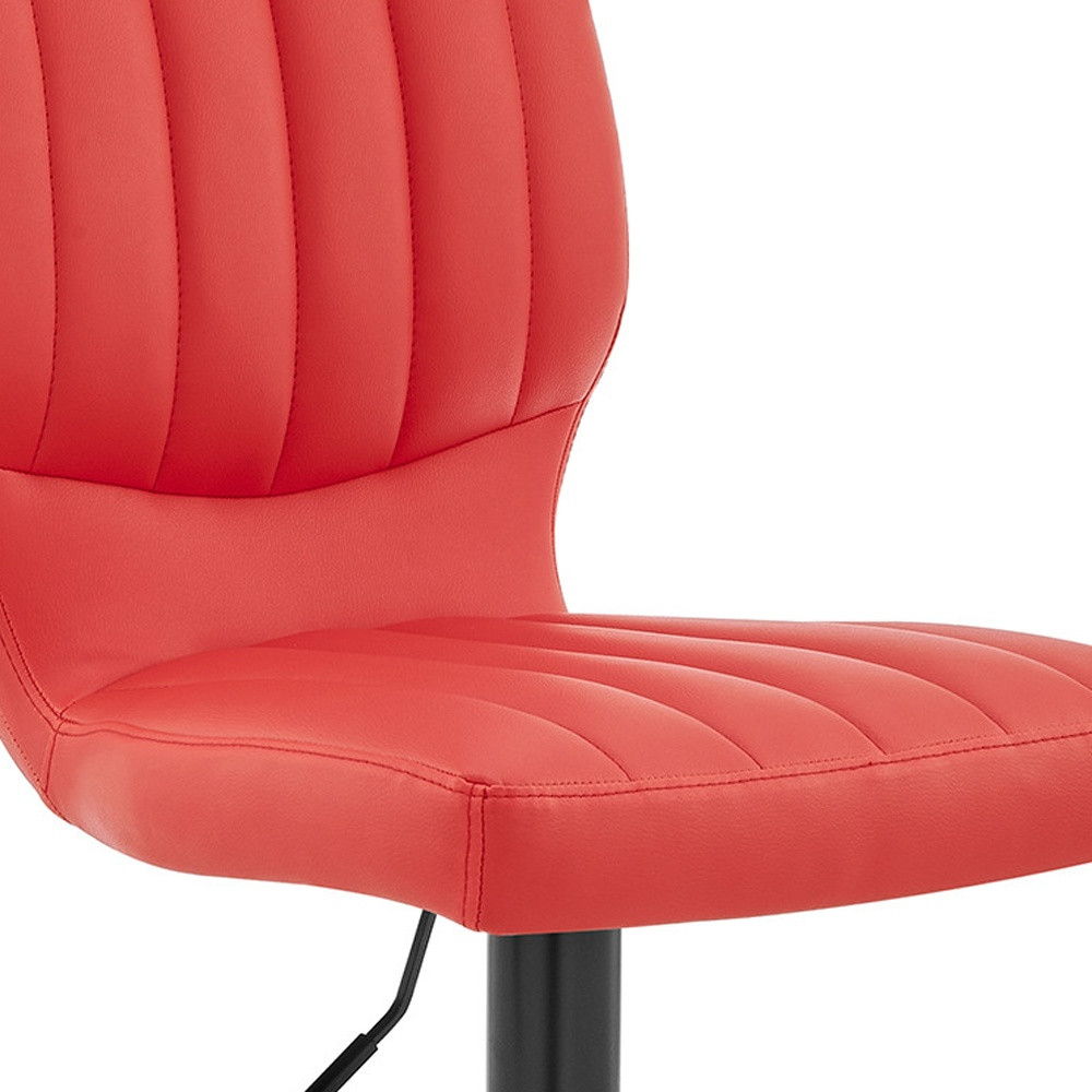 Swivel Adjustable Height Bar Chair - Red / Black