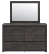 Hollivern - 4 Pc. - Twin Panel Storage Bed, Dresser, Mirror And Chest - Dark Gray