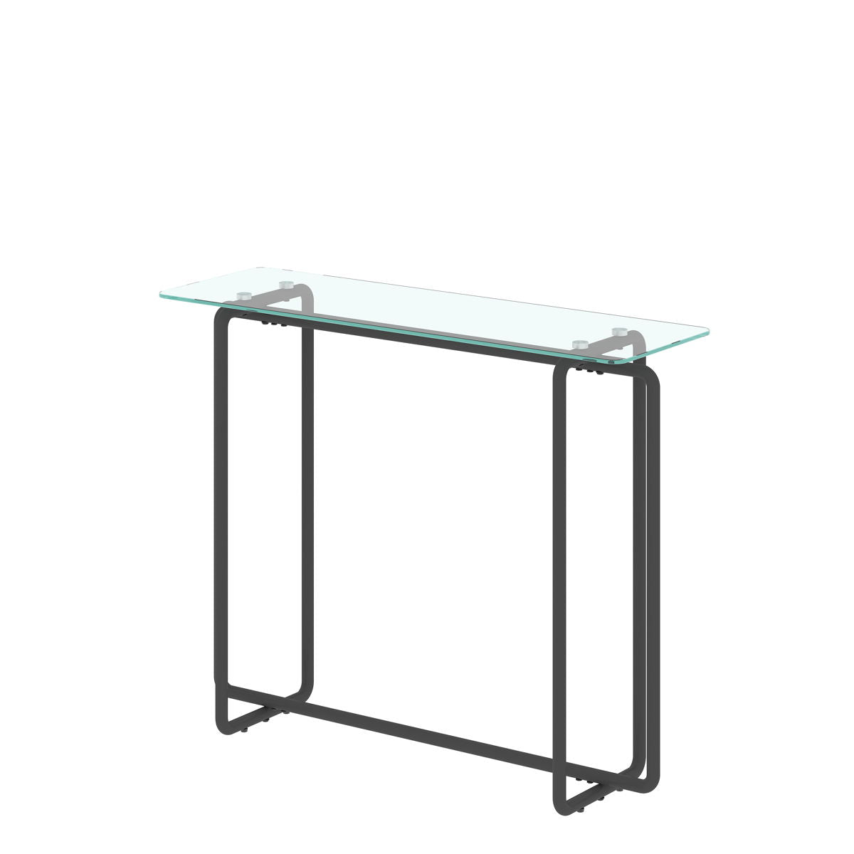 Console Table Single Layer Tempered Glass Rectangular Porch Table Black Leg Double Tempered Glass Tea Table